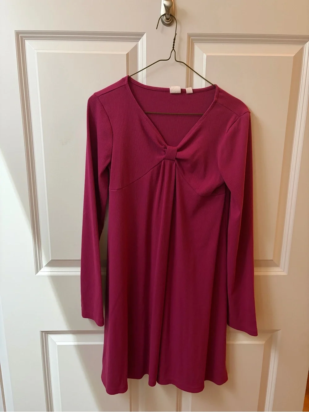 Girls GAP Long Sleeve A-Line Dress in Fuchsia